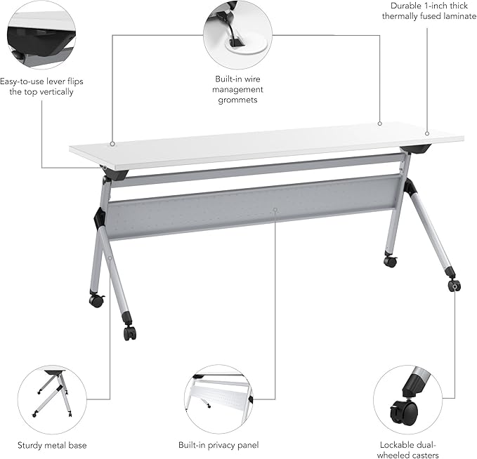 Bush Business Furniture Folding Training Table, 72 inch Desk, Commercial-Grade - Image 11