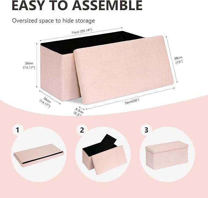 30.1" Storage Ottoman Bench - Image 3