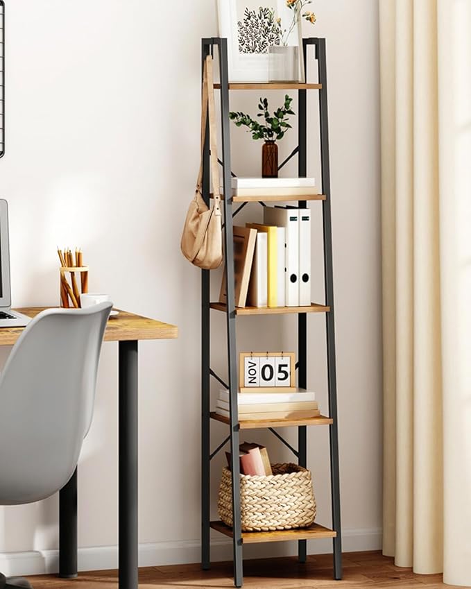 Ladder Shelf, Bookshelf Bookcase, Freestanding Corner Storage Shelve - Image 6