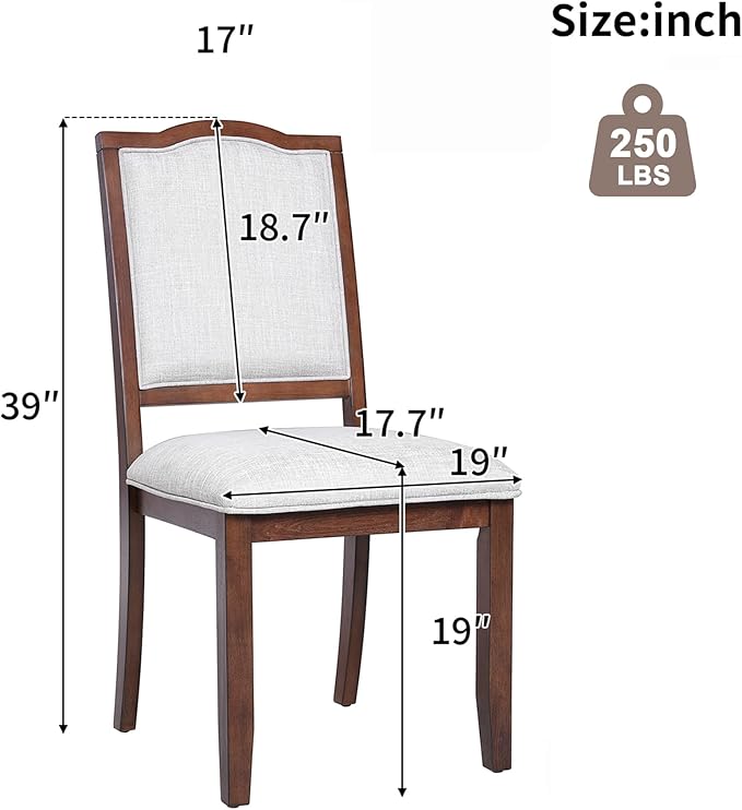 Merax Upholstered Dining Chairs Set of 4, Farmhouse Chair - Image 2