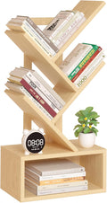 Small Tree Book Shelf, 5 Tier Black Tree Bookshelf, Wood Desktop Bookcase by SHEEPAM