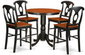 East West Furniture JAKE5-BLK-W 5 Piece Counter Height Pub Set Includes a Round by EastWestFurniture