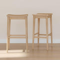 Plank+Beam Smythe Bar Stool, Sturdy Wood Modern Kitchen Bar Height Stool by PlankBeam