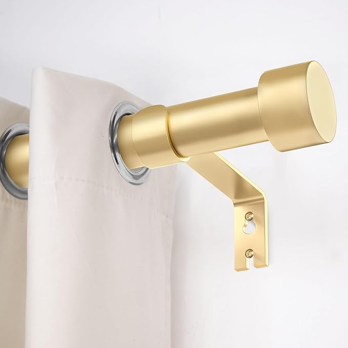 2 Pack Curtain Rods for Windows 72 to 144 Inch, 1 Inch Gold Curtain Rods Set - Image 4