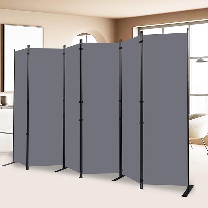 Room Divider and Folding Privacy Screens， 6 Panel Wide Room Divider Wall Screen by HOMSCREENER