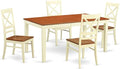 East West Furniture NIQU5-WHI-W 5 Piece Dining Set Includes a Rectangle Dining by EastWestFurniture