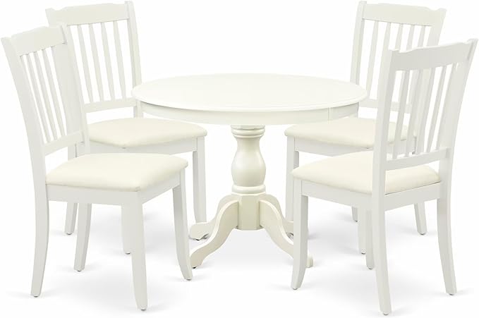 East West Furniture HBDA5-LWH-C 5 Piece Kitchen Table & Chairs Set Includes a by EastWestFurniture