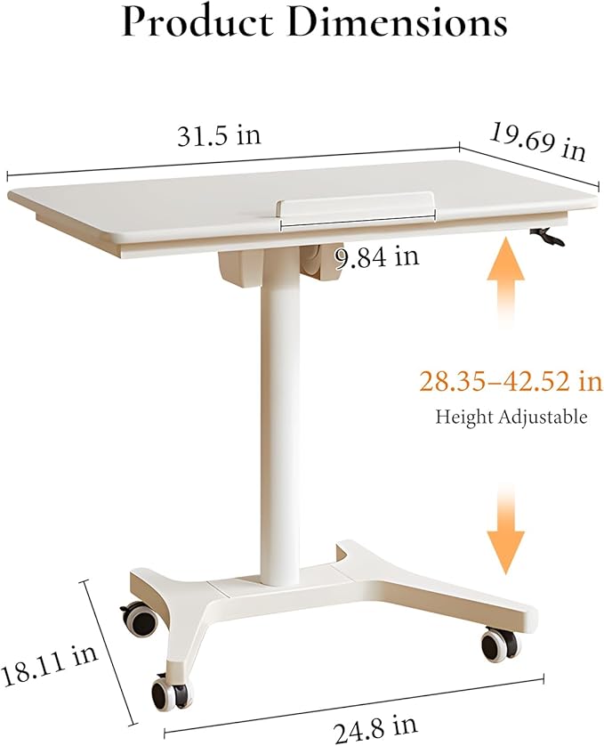 Adjustable Computer Desk, Solid Wood Folding Desk - Image 2