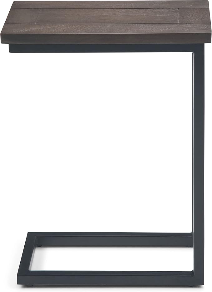 SIMPLIHOME Skyler 18-inch Wide Solid Mango/Metal Industrial C-Shaped End Table - Image 8