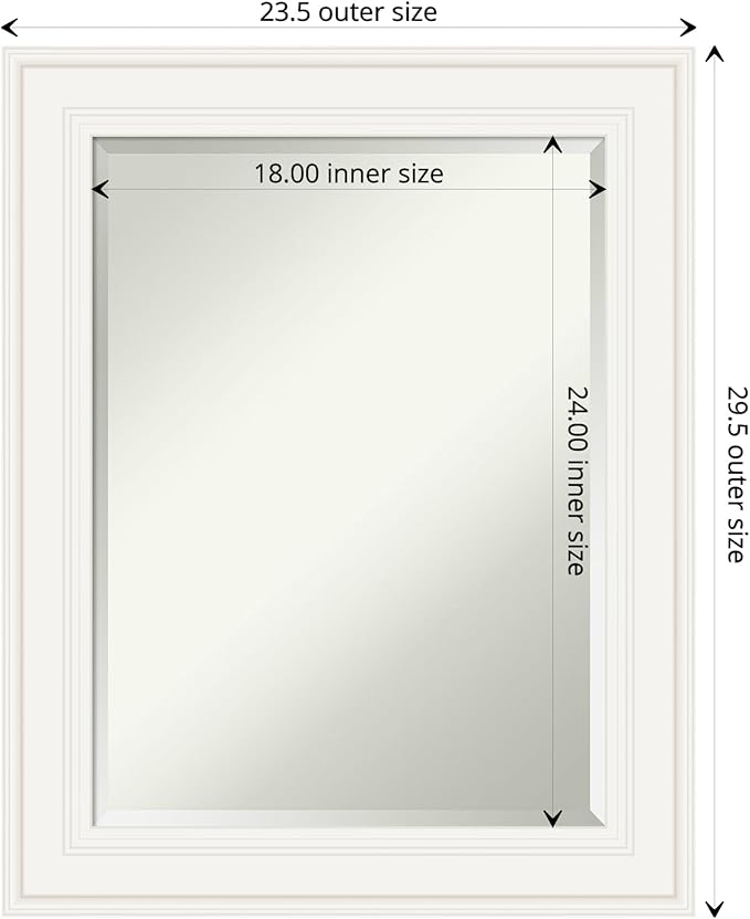 Amanti Art White Bathroom Mirror - Image 4