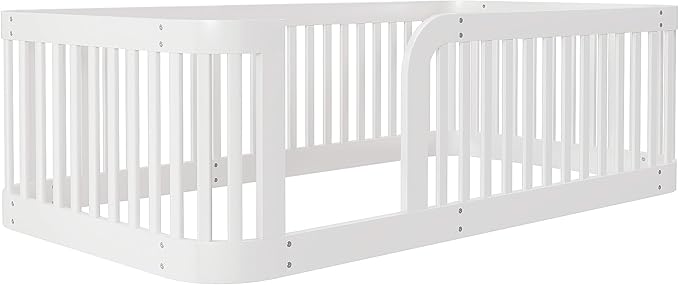 Bellemave Twin Floor Bed with High Fence and Rounded Corner Design, Wood - Image 6