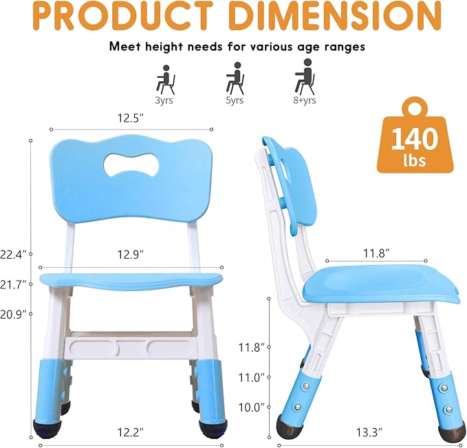 Kid Chairs Indoor 3 Level Adjustable Suitable - Image 2