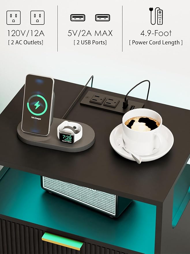 Nightstand, Modern Bedside Table - Image 4