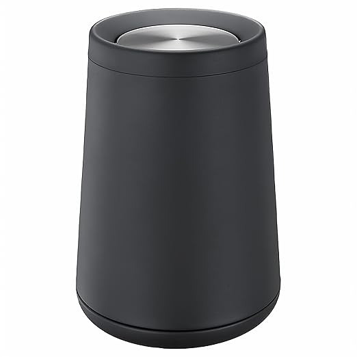 10 L/2.6 Gallon, Matte Black Bathroom Trash Can, Metal Garbage Can by LEASYLIFE