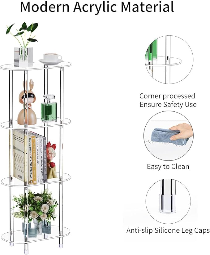 Clear Acrylic Narrow Side Table - Image 4