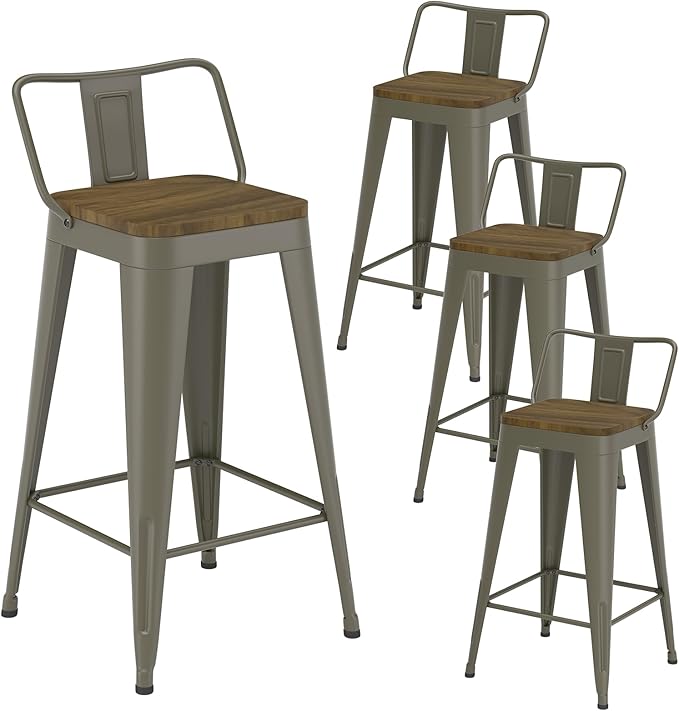 Rusty Bar Stools Set of 4, Metal Bar Stools by Vinahomar