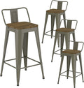 Rusty Bar Stools Set of 4, Metal Bar Stools by Vinahomar