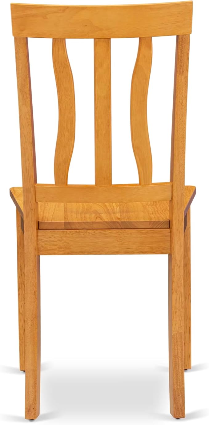 East West Furniture ANTI5-OAK-W 5 Piece Dining Room Table Set Includes a Round - Image 11