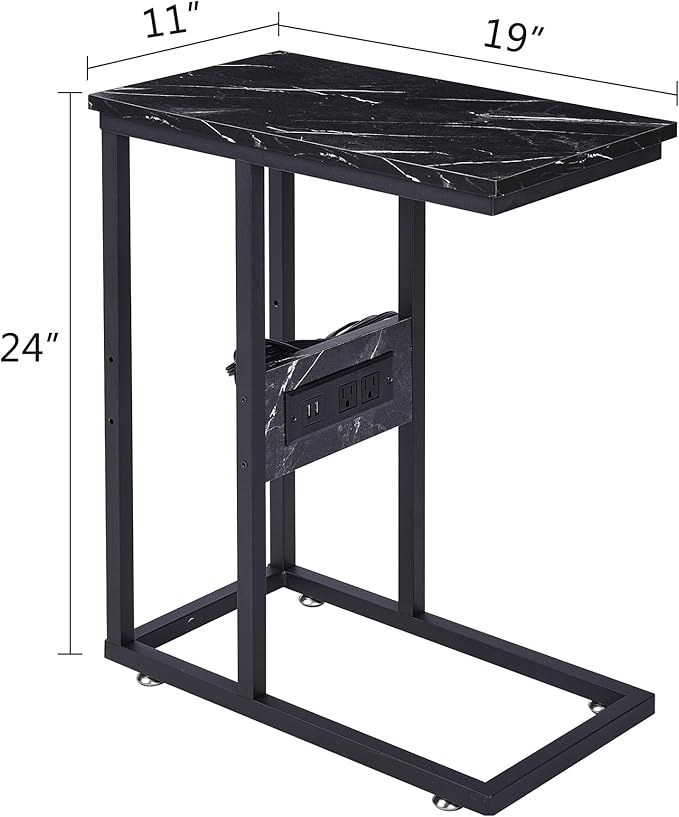 VECELO C Shaped End Side Table - Image 7
