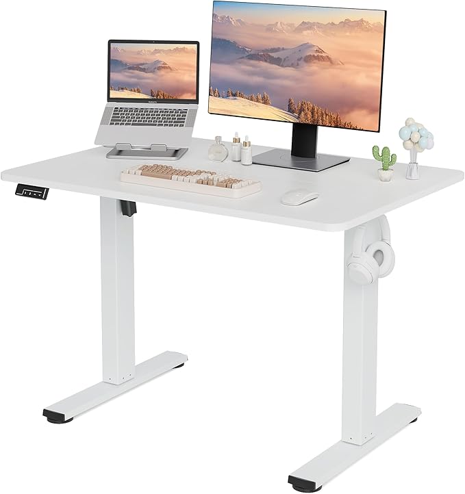 Electric Standing Desk Adjustable Height, 40x24 Inches Sit Stand up Desktop by Unknown