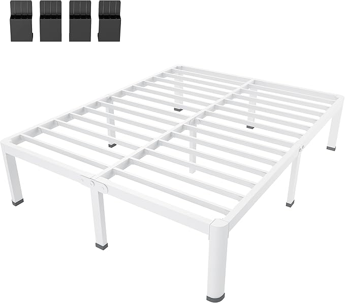 MAF 18 Inch Queen Size Bed Frame White - Image 6