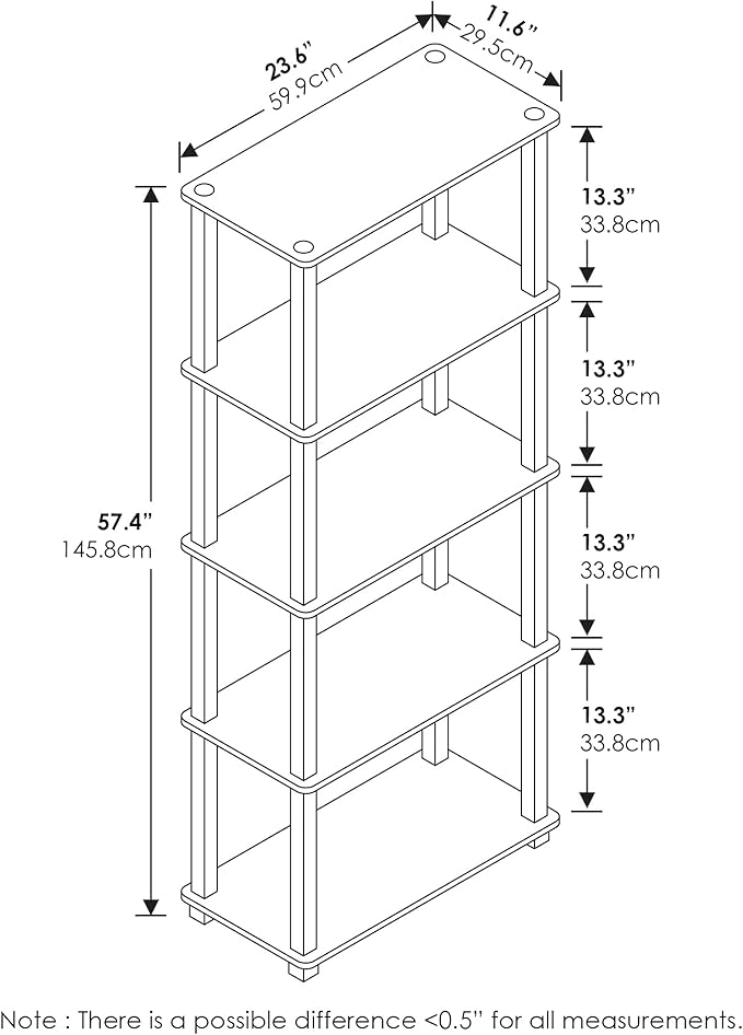 Furinno Turn-N-Tube 5-Tier Multipurpose Shelf / Display Rack / Storage Shelf / - Image 3