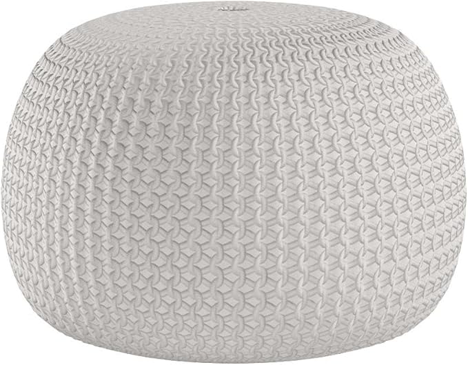 FRELISH DECOR Round Pouf Ottoman Hand Knitted 100% Cotton Pouf Foot Stool - Image 4