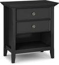 SIMPLIHOME Amherst SOLID WOOD 24 Inch Wide Traditional Bedside Nightstand Table by SimpliHome