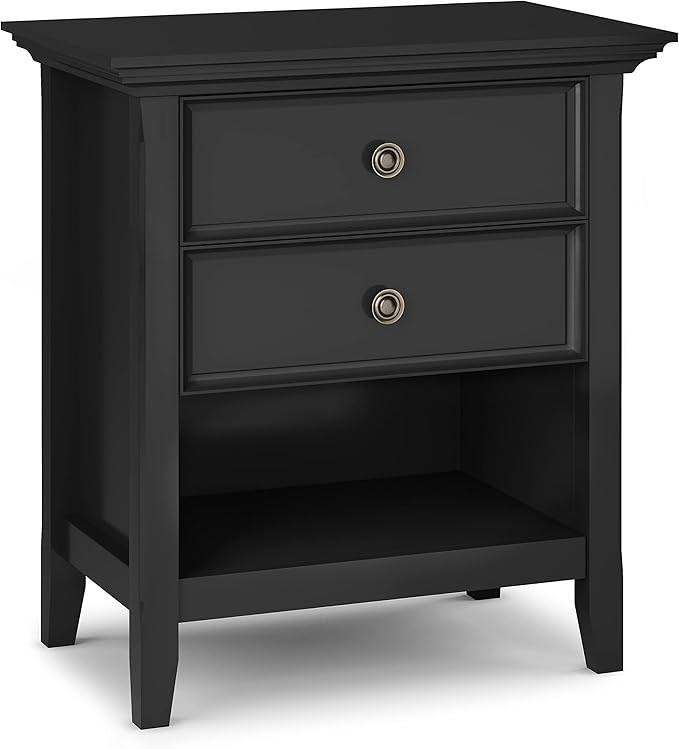 SIMPLIHOME Amherst SOLID WOOD 24 Inch Wide Traditional Bedside Nightstand Table by SimpliHome