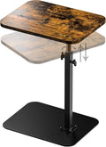 Side Table Sofa Tray for Couch Heavy Metal Base Swivel/Adjustable Height by HzTinT