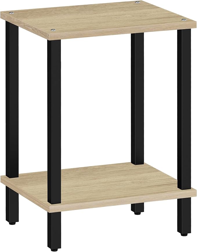 TUTOTAK End Table, Side Table, Nightstand, 2-Tier Storage Shelf, Sofa Side Table - Image 9