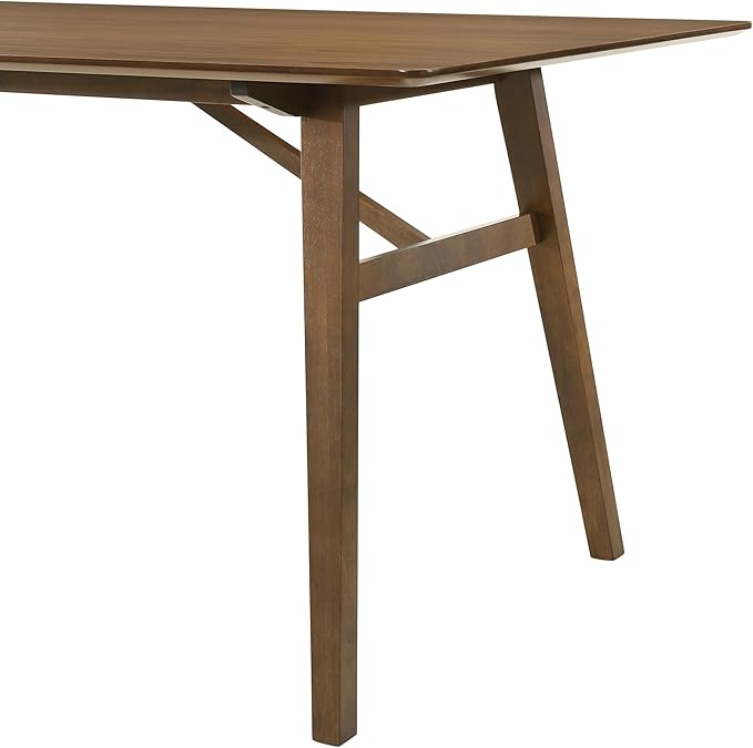 Armen Living Channell Mid Century Modern 5 Piece Walnut Wood Dining Table Set - Image 11