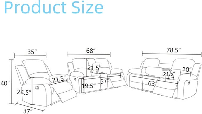 Leather Recliner Chair, Recliner Home Theater Seating, Electric Reclining Chair - Image 2