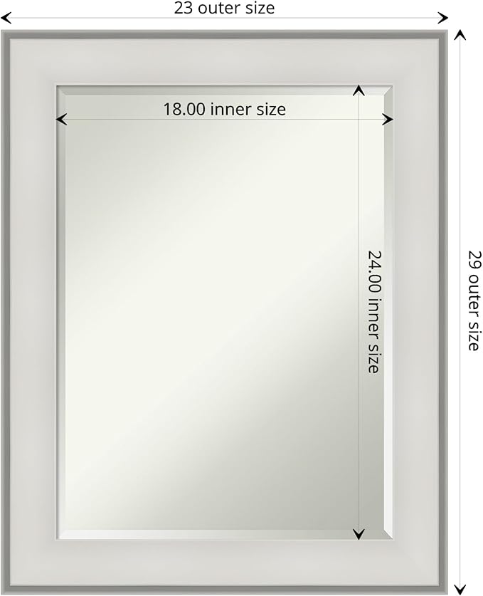 Amanti Art White Bathroom Mirror - Image 4