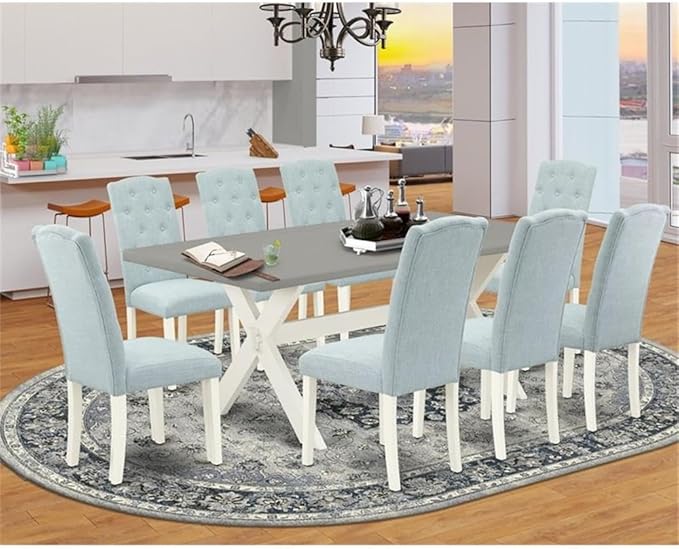 East West Furniture X097CE215-9 9 Piece Kitchen Table Set Includes a Rectangle - Image 2