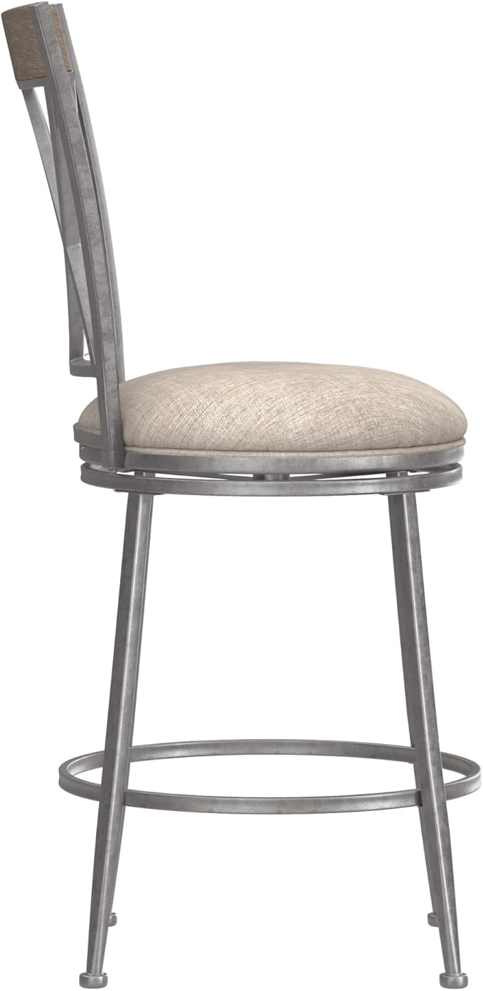 Hillsdale Stewart Indoor/Outdoor Swivel Counter Height Stool, Aged Pewter - Image 12