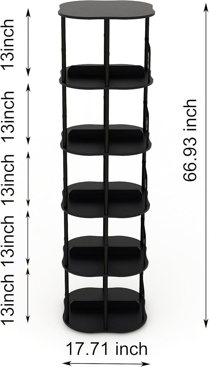 4-Tier Rotating Bookshelf, 360 ° Display Stackable Spinning Bookshelf Tower - Image 2