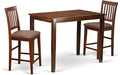 East West Furniture YAVN3-MAH-C 3 Piece Kitchen Counter Height Dining Table Set by EastWestFurniture