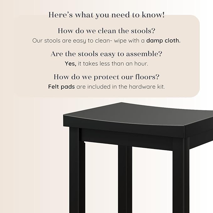 Grain & Grove Smith Collection Solid Wood Counter Height Bar Stool, 24-Inch - Image 5