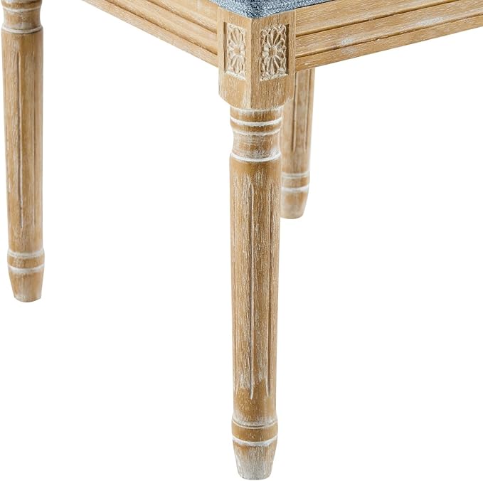 Merax Upholstered Solid Wood Dining Chairs Set of 6, French Country Style - Image 8