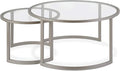 Henn&Hart Round Nested Coffee Table in Satin Silver, by HennHart