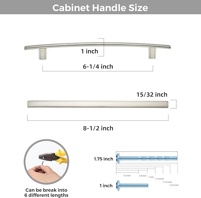 15 Pack Cabinet Handles 6.25" Hole Center - Image 3