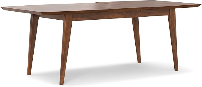 SIMPLIHOME Draper Extendable Dining Table, Solid Wood Walnut Veneer in Walnut - Image 13