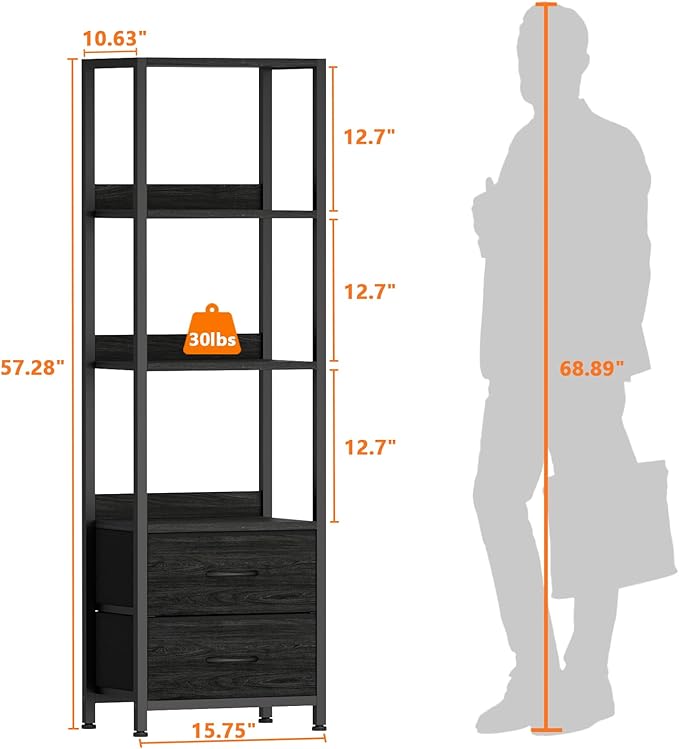 Furnulem 4-Tier Corner Shelf, Bookshelf - Image 3