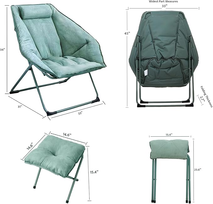 Hexagon Foldable Living Room Chair, Saucer Chair - Image 3