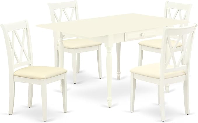 East West Furniture MZCL5-LWH-C 5 Piece Kitchen Table Set by EastWestFurniture