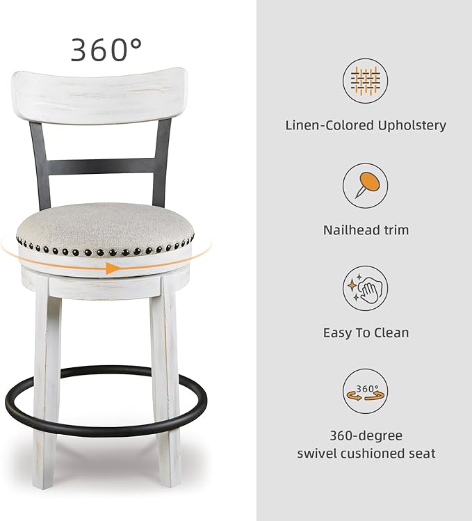 Signature Design by Ashley Valebeck 24.5" Modern Swivel Counter Height Barstool - Image 6