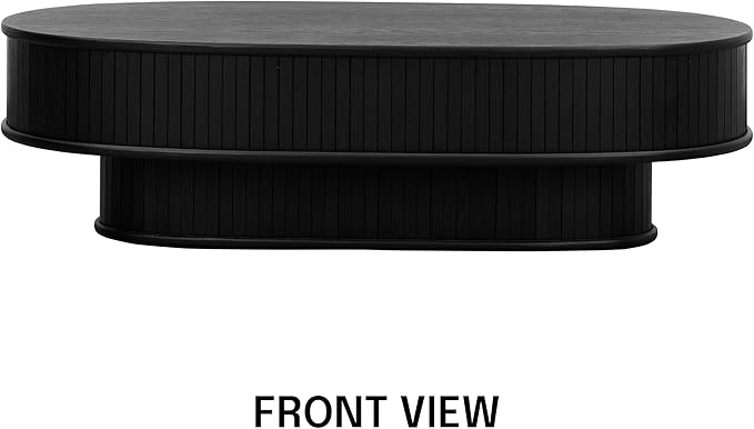 NTC Stream DOU Coffee Table, Modern Double-Layer Oval Wooden Center Table - Image 3