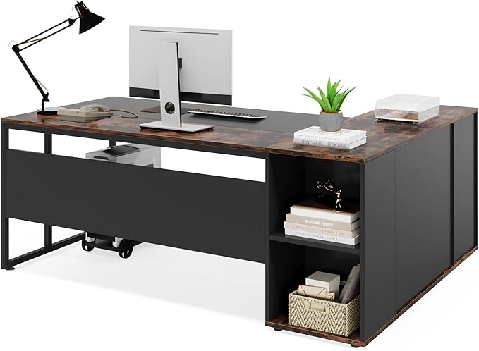Tribesigns 71 inch Executive Desk, L Shaped Desk - Image 7
