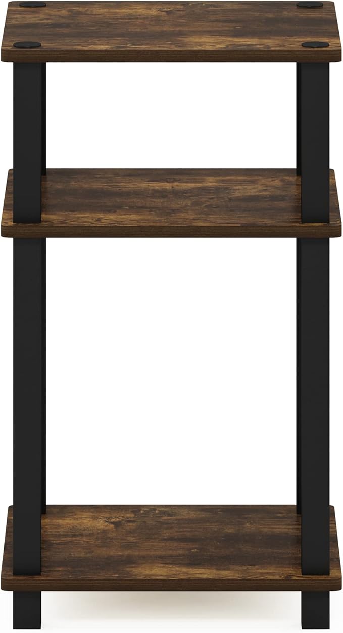 Furinno Just 3-Tier Turn-N-Tube End Table/Night Stand/Bedside Table, Amber - Image 6